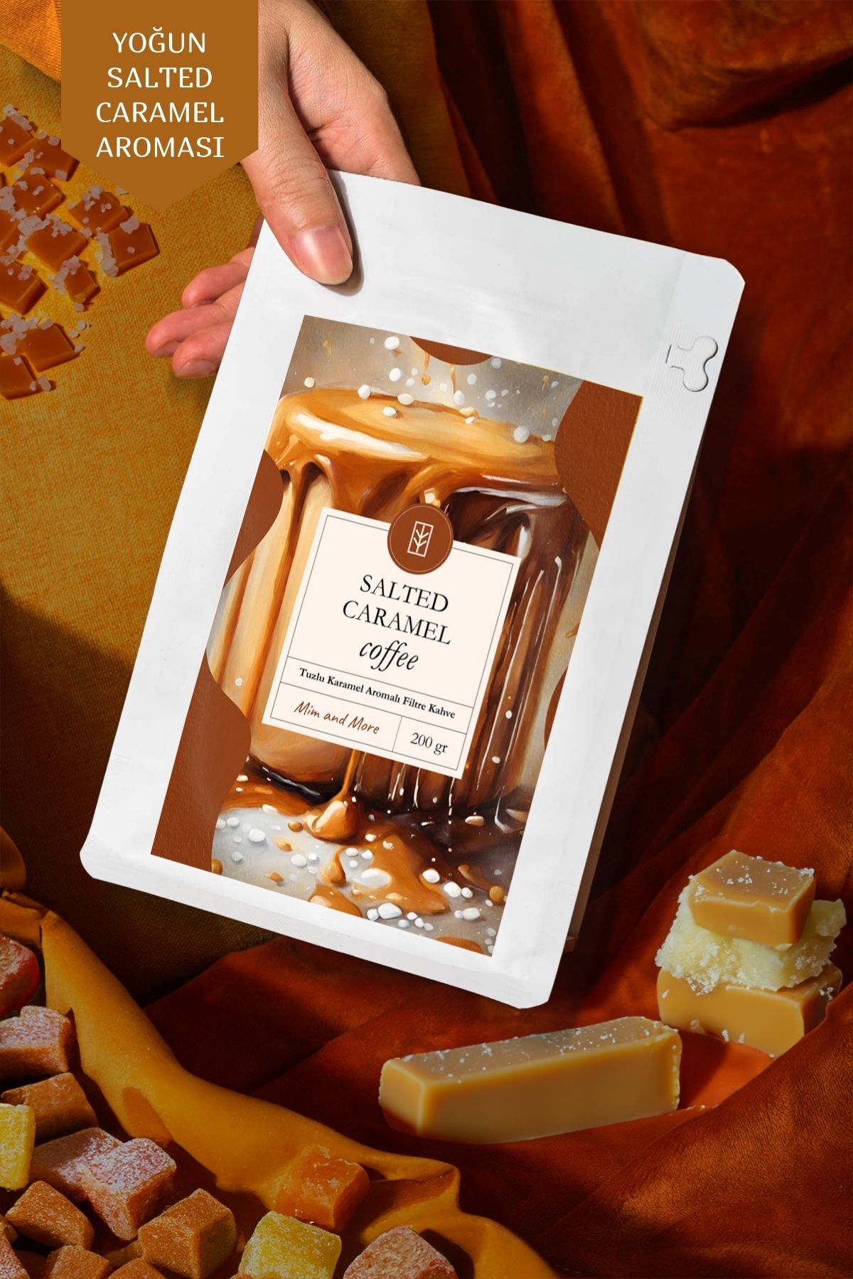 Salted Caramel Coffee - Tuzlu Karamel Aromalı Çekirdek Kahve, 200