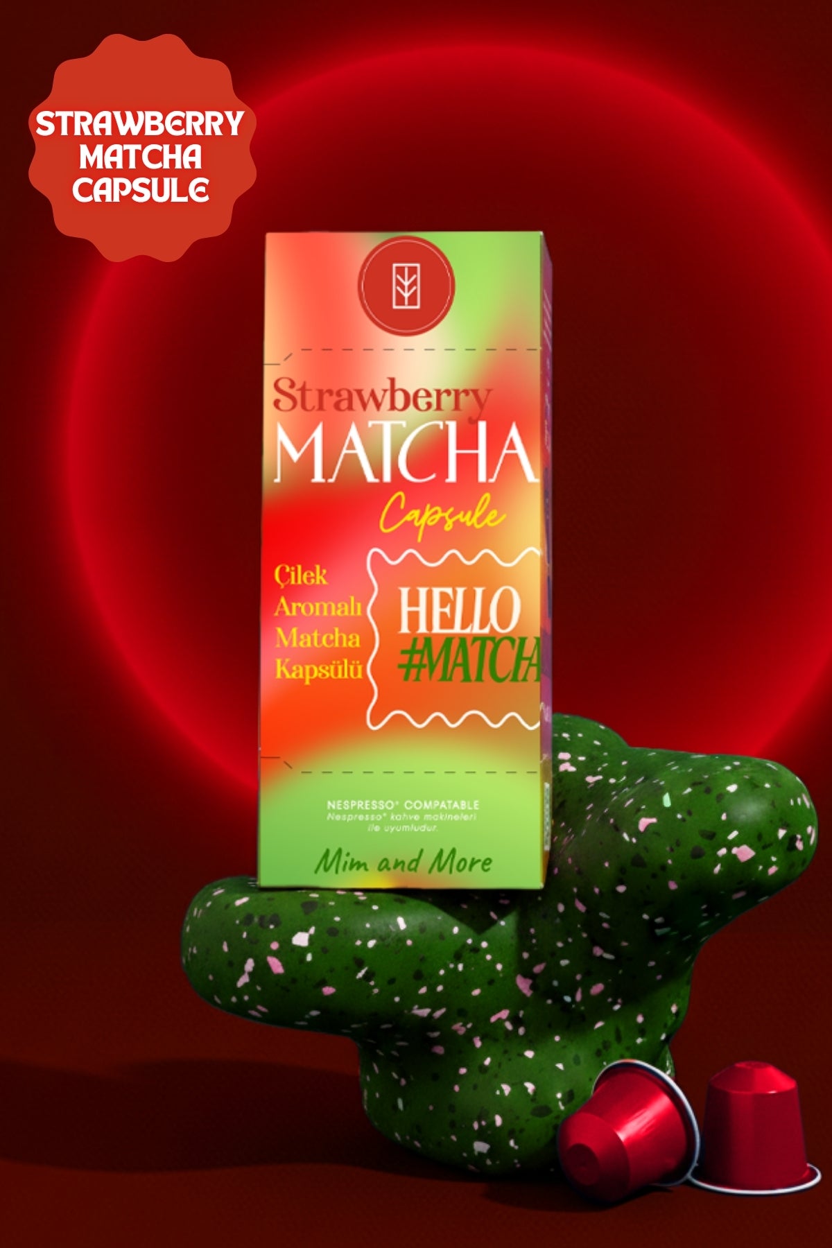 Strawberry Matcha Kapsül - Nespresso Uyumlu, Çilek Aromalı Matcha