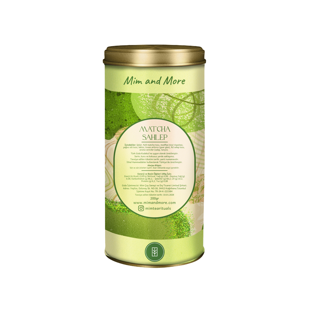 Matcha Salep Tin, 200 Gr