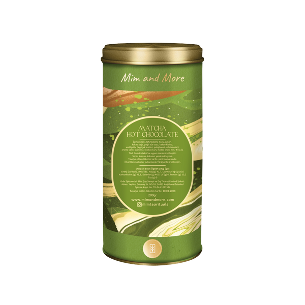 Matcha Hot Chocolate - Matchalı Sıcak Çikolata Tozu Tin, 200 g