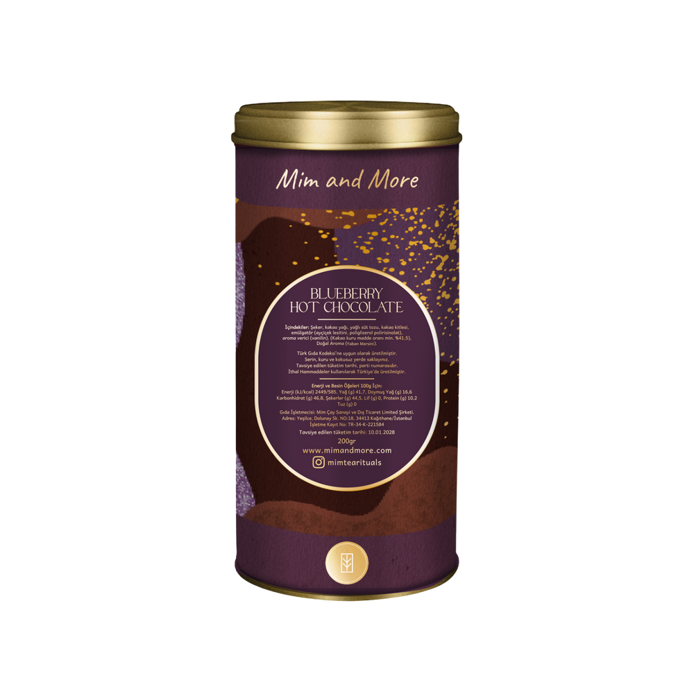 Blueberry Hot Chocolate - Yaban Mersinli Sıcak Çikolata Tin, 200 g