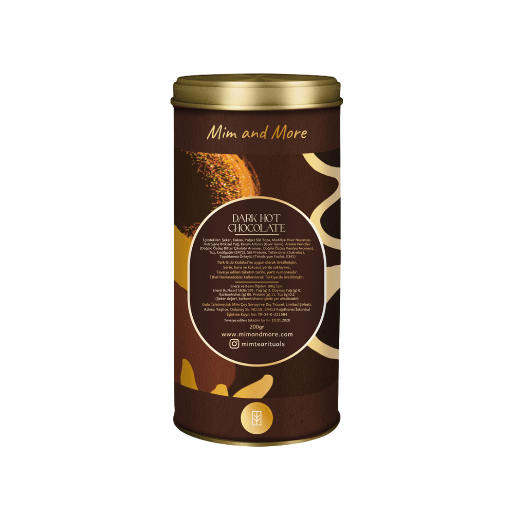 Dark Hot Chocolate - Bitter Sıcak Çikolata Tin, 200 g
