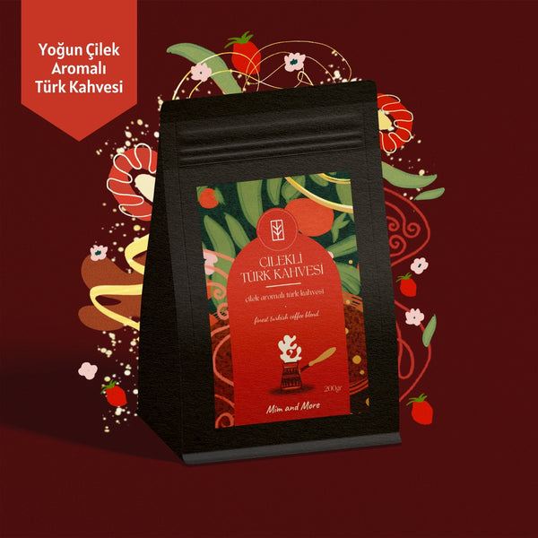 Strawberry Turkish Coffee - Çilek Aromalı Türk Kahvesi, 200 gr