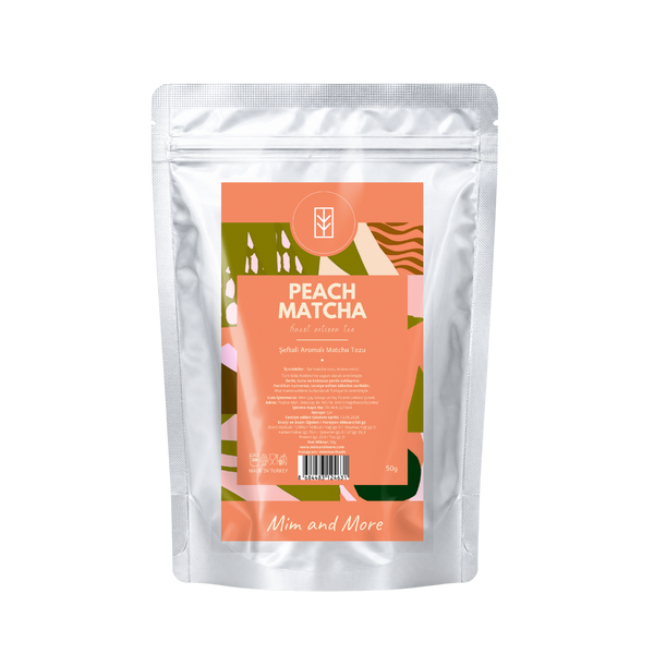 Peach Matcha – Şeftali Aromalı Ceremonial Grade Matcha Tozu 50 g