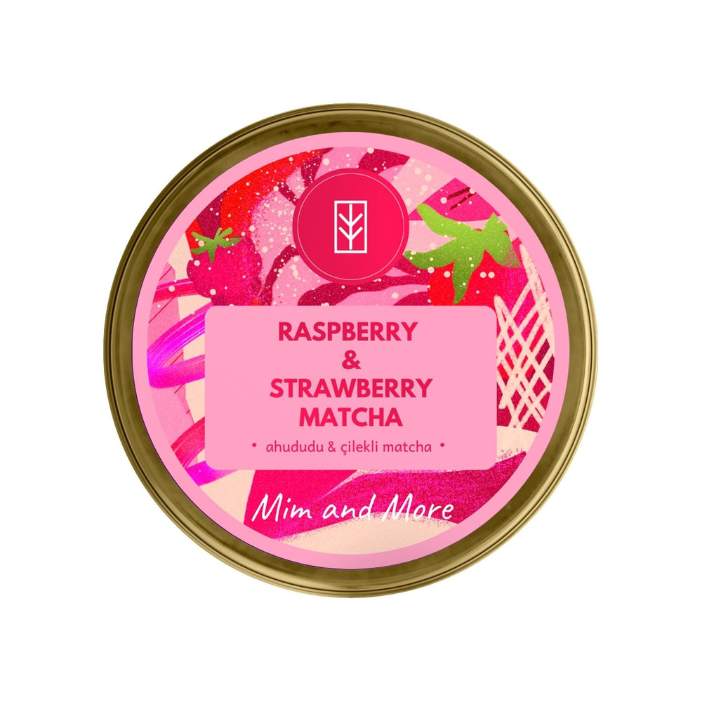 Raspberry Strawberry Matcha – Ahududu & Çilek Aromalı Ceremonial Grade Matcha Tozu 25 g