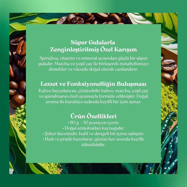 Form Kahve – Matcha, Kahve & Spirulinalı Çözünebilir Kahve 120 g