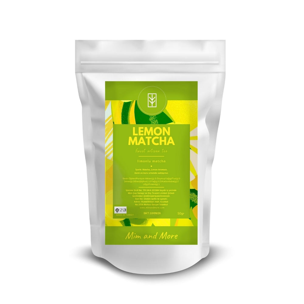 Lemon Matcha – Limon Aromalı Ceremonial Grade Matcha Tozu 50 g