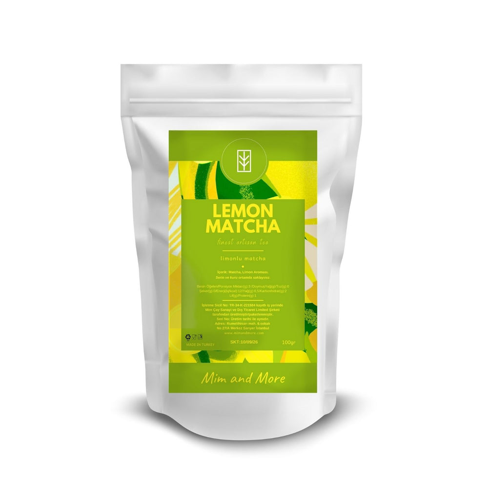Lemon Matcha – Limon Aromalı Ceremonial Grade Matcha Tozu 100 g