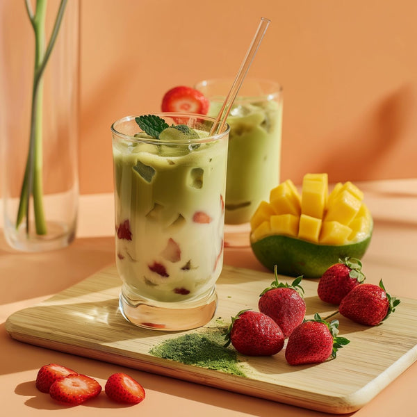 Mango Strawberry Matcha – Mango & Çilek Aromalı Ceremonial Grade Matcha Tozu 100 g