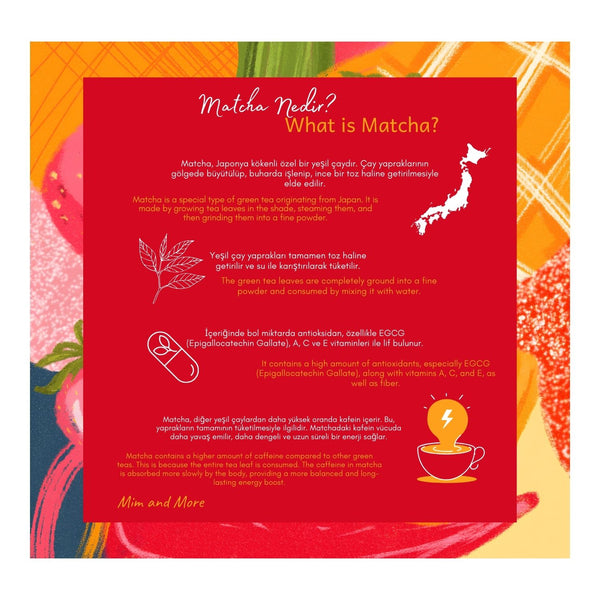 Mango Strawberry Matcha – Mango & Çilek Aromalı Ceremonial Grade Matcha Tozu 100 g