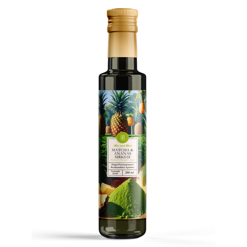 Matcha & Ananas Sirkesi - Organik, Doğal Fermantasyon, %100 Doğal, Katkısız, 250 ml