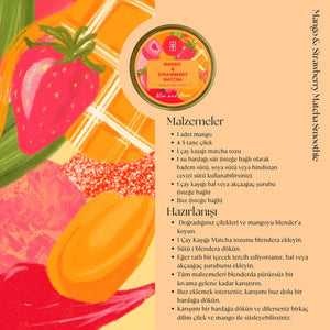 Mango Strawberry Matcha – Mango & Çilek Aromalı Ceremonial Grade Matcha Tozu 50 g
