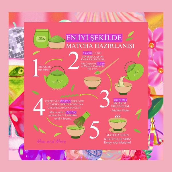 High Vibes Matcha – Gül & Şeftali Aromalı Ceremonial Grade Matcha Tozu 25 g