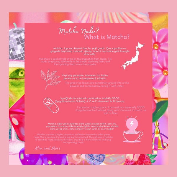 High Vibes Matcha – Gül & Şeftali Aromalı Ceremonial Grade Matcha Tozu 25 g