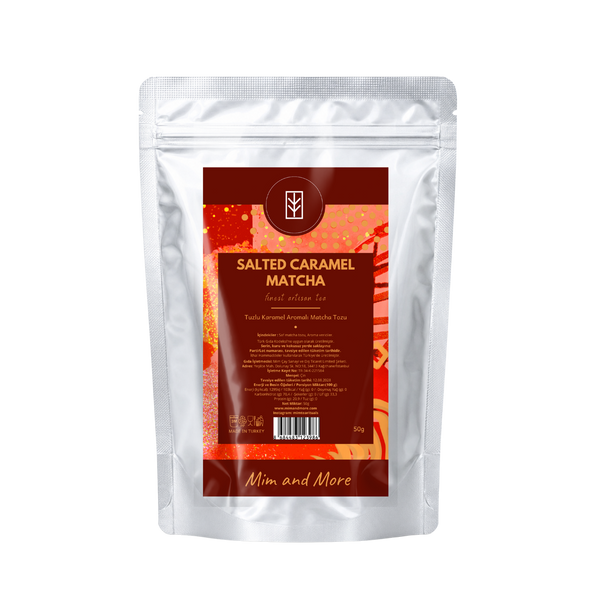 Salted Caramel Matcha – Tuzlu Karamel Aromalı Ceremonial Grade Matcha Tozu 50 g