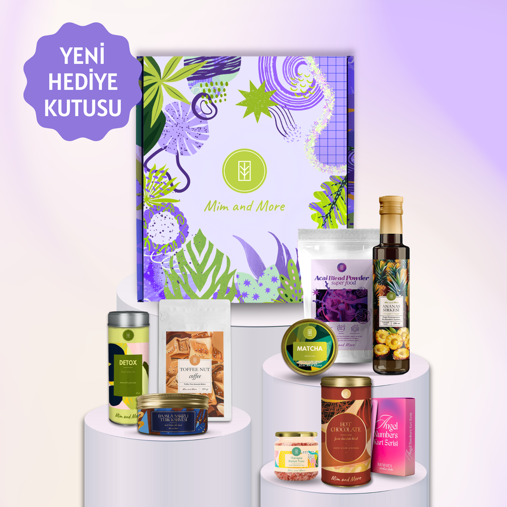 Mim Favourites Hediye Kutusu | Saf Matcha – Toffee Nut Kahve – Angel Numbers Kartlar – Wellness Seti