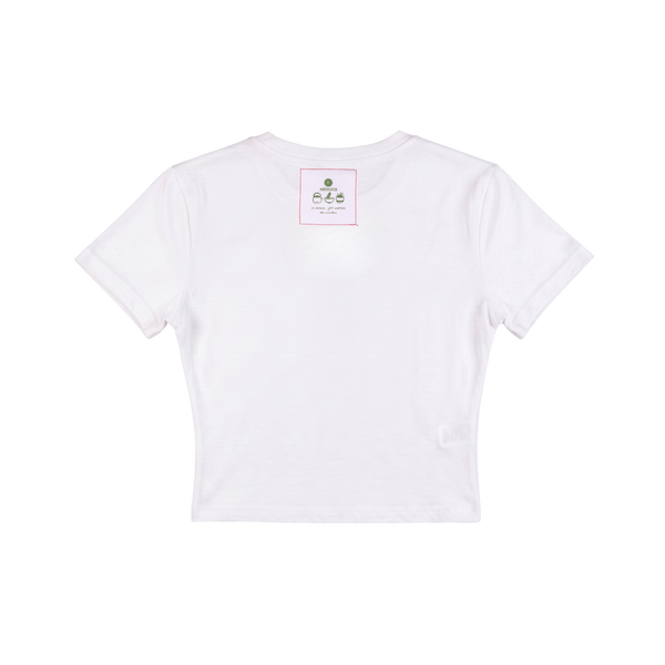 A Matcha Date Baskılı Crop Tişört – Modal Kumaş, Esnek ve Rahat, Kadın T-Shirt