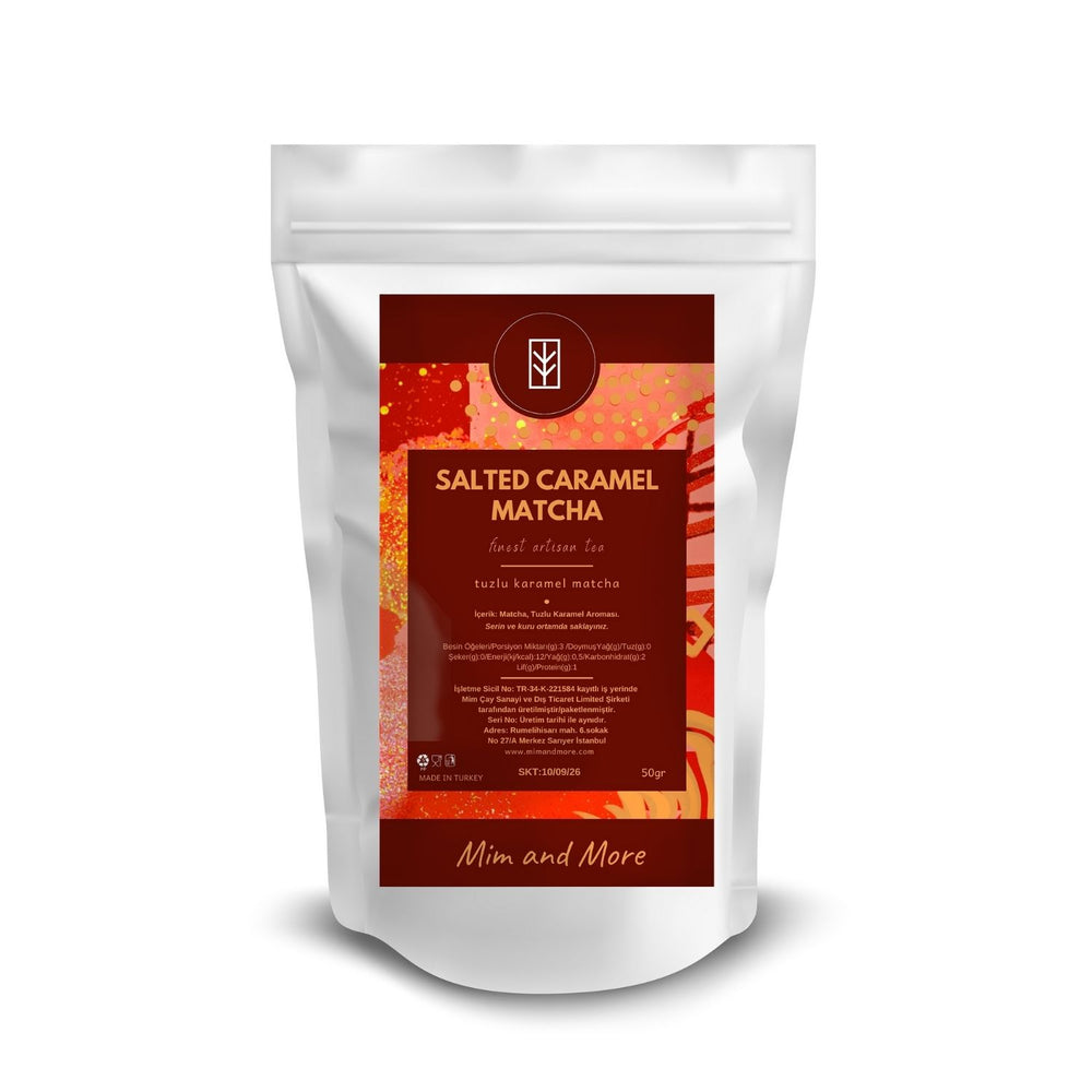 Salted Caramel Matcha – Tuzlu Karamel Aromalı Ceremonial Grade Matcha Tozu 50 g