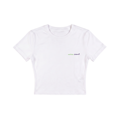 No Drama Just Matcha Crop Tişört – Baskılı Modal Karışımlı, Kadın T-Shirt