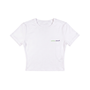 No Drama Just Matcha Crop Tişört – Modal Karışım, Esnek ve Rahat Kumaş, Baskılı Kadın T-Shirt