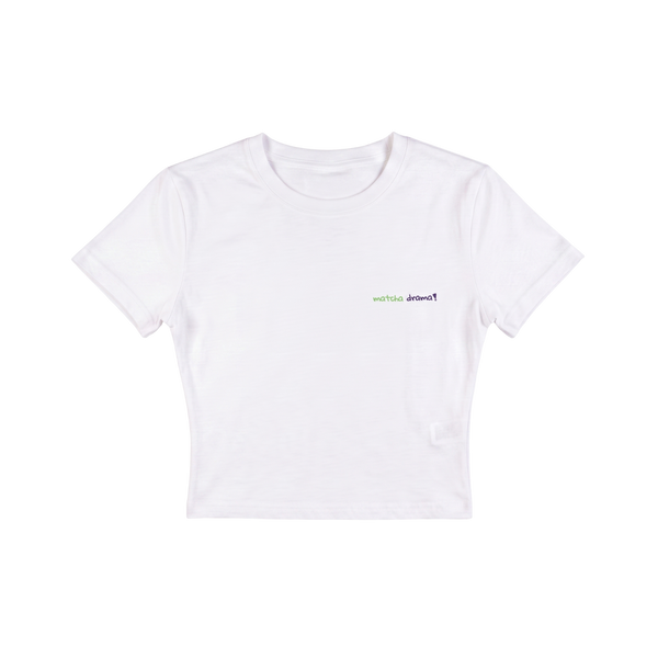 No Drama Just Matcha Crop Tişört – Modal Karışım, Esnek ve Rahat Kumaş, Baskılı Kadın T-Shirt