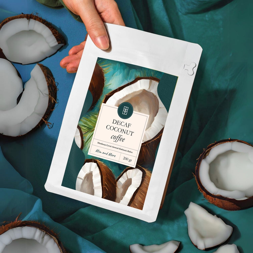 Decaf Coconut Coffee - Kafeinsiz Hindistan Cevizi Aromalı Çekirdek Kahve, 200 gr