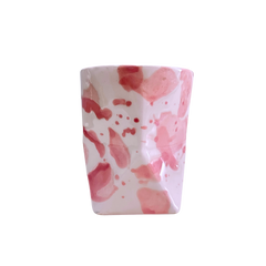 Pembe Desenli Seramik Bardak – El Yapımı Seramik Bardak 250 ml