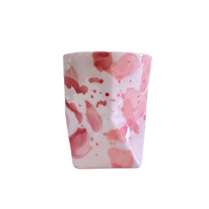 Pembe Desenli Seramik Bardak – El Yapımı Seramik Bardak 250 ml