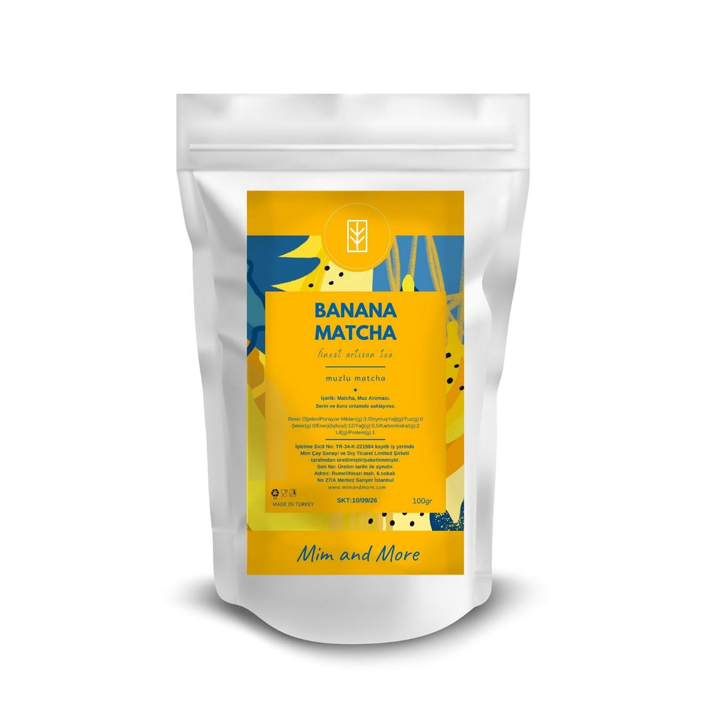Banana Matcha – Muz Aromalı Ceremonial Grade Matcha Tozu 100 g