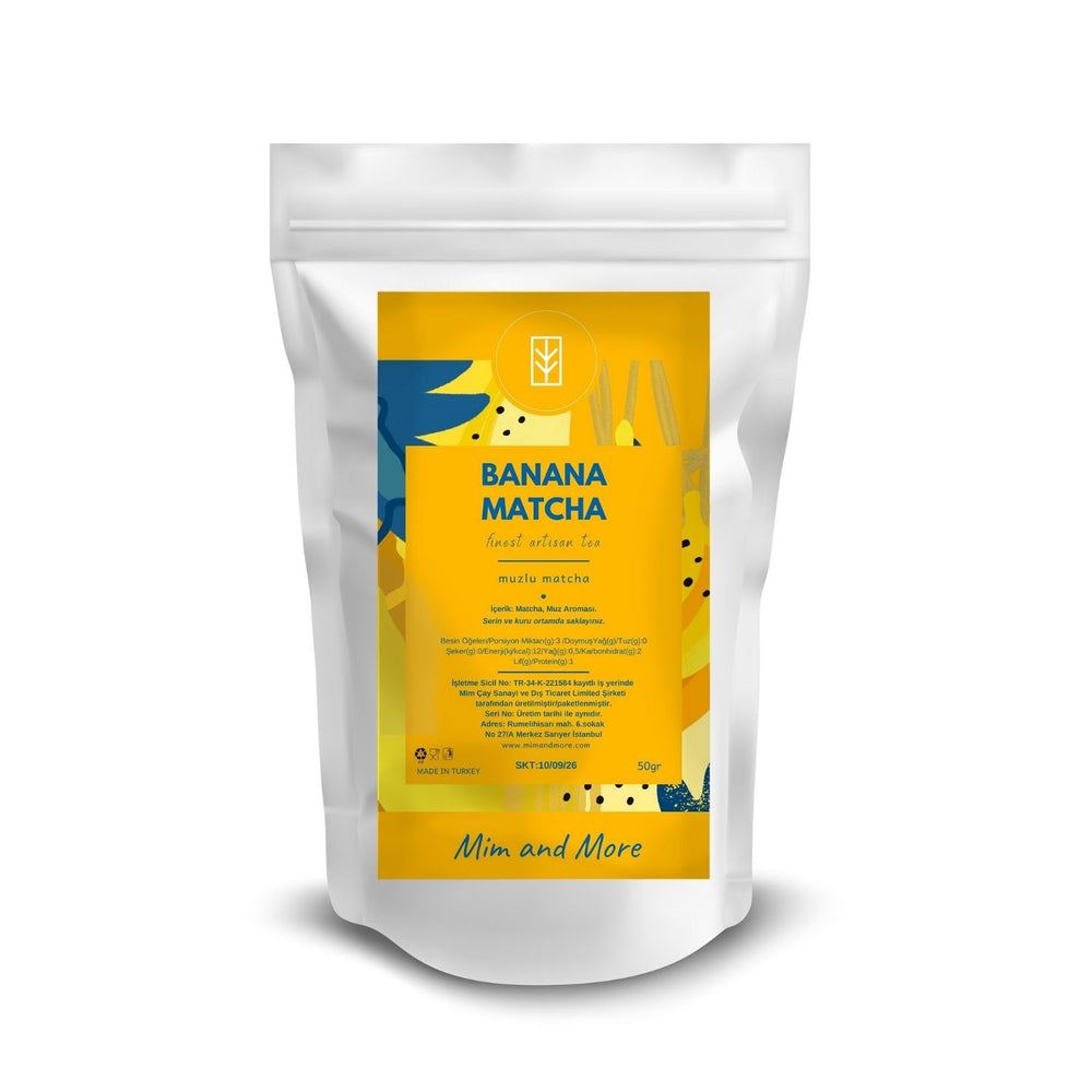 Banana Matcha – Muz Aromalı Ceremonial Grade Matcha Tozu 50 g