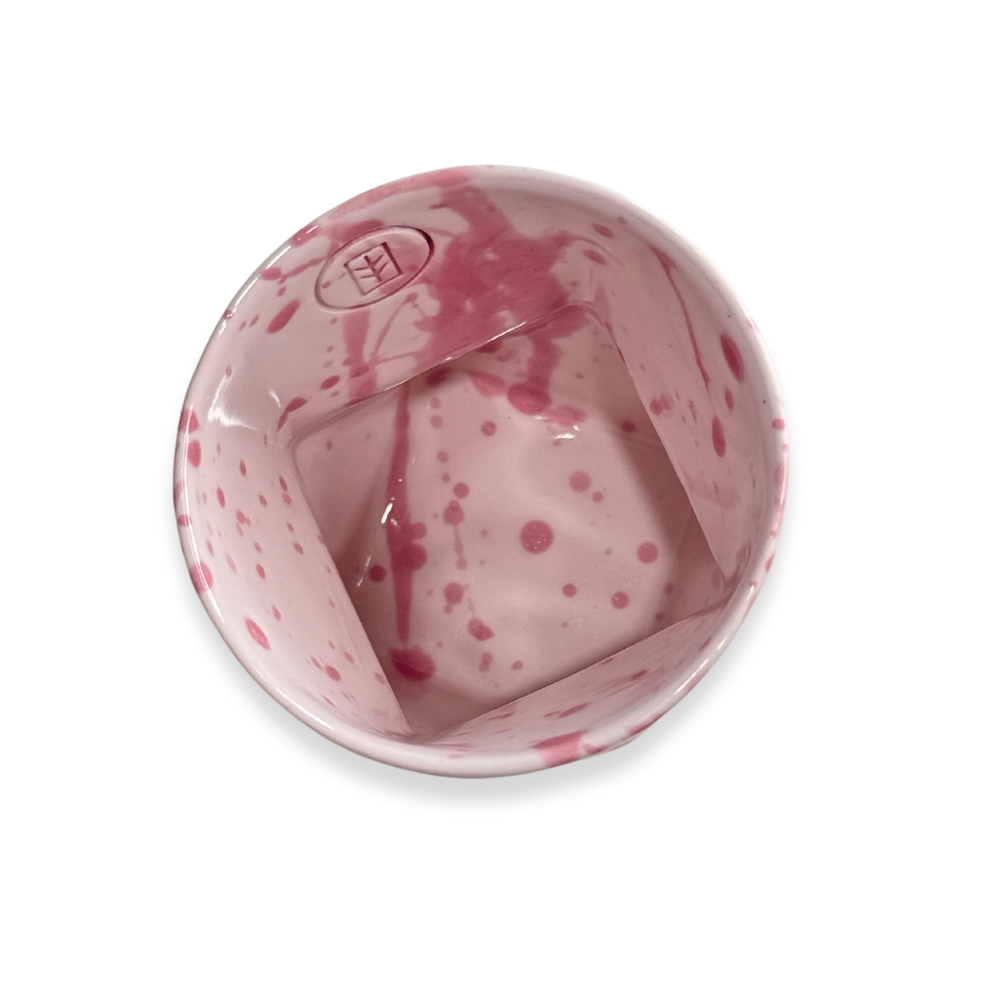 Pembe Desenli El Yapımı Seramik Bardak – 250 ml