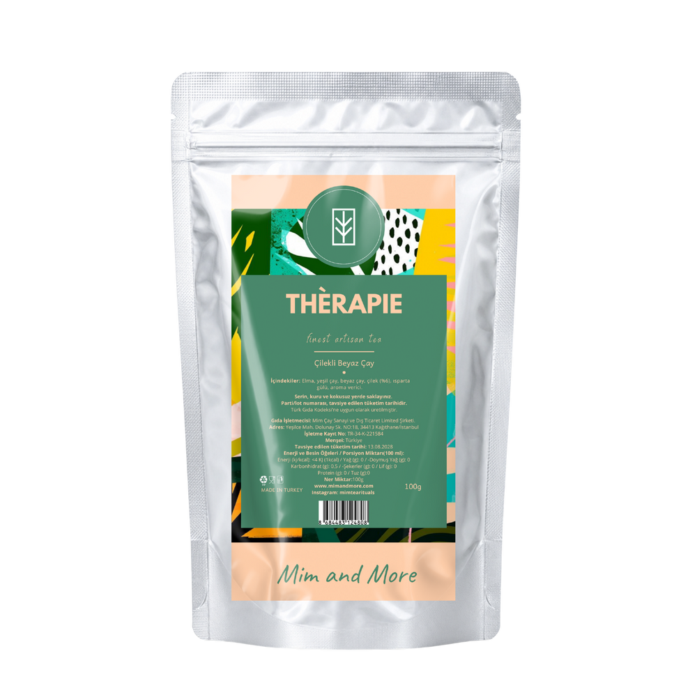 Thérapie Tea – Çilekli, Beyaz Çay Harmanı 100 g