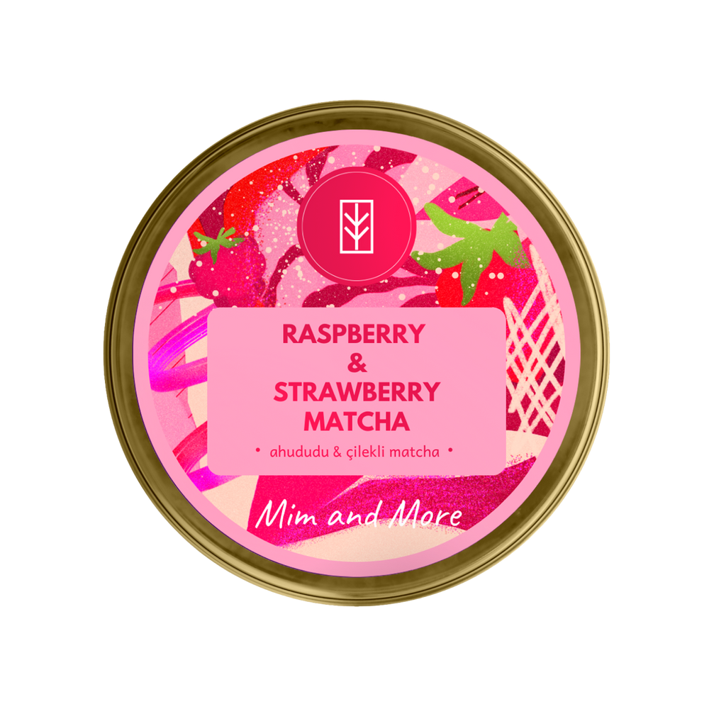 Raspberry Strawberry Matcha – Ahududu & Çilek Aromalı Ceremonial Grade Matcha Tozu 25 g