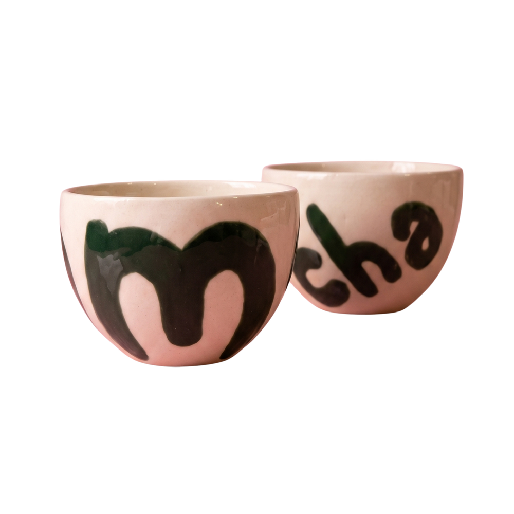 Matcha Yazılı El Yapımı Seramik Bardak