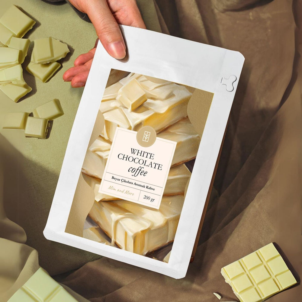 White Chocolate Coffee - Beyaz Çikolata Aromalı Çekirdek Kahve, 200 gr