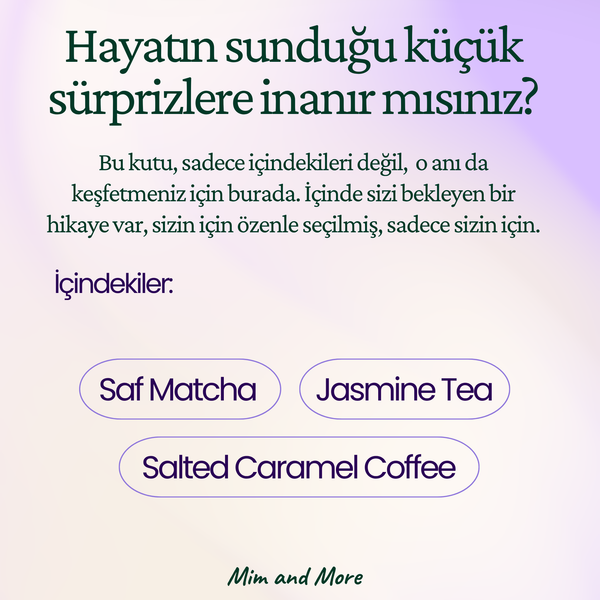 Flair Hediye Kutusu | Saf Matcha, Jasmine Tea, Salted Caramel Coffee – Doğal Lezzet Seti