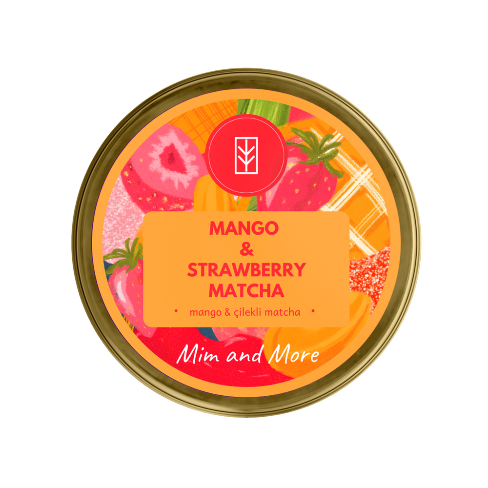 Mango Strawberry Matcha – Mango & Çilek Aromalı Ceremonial Grade Matcha Tozu 25 g