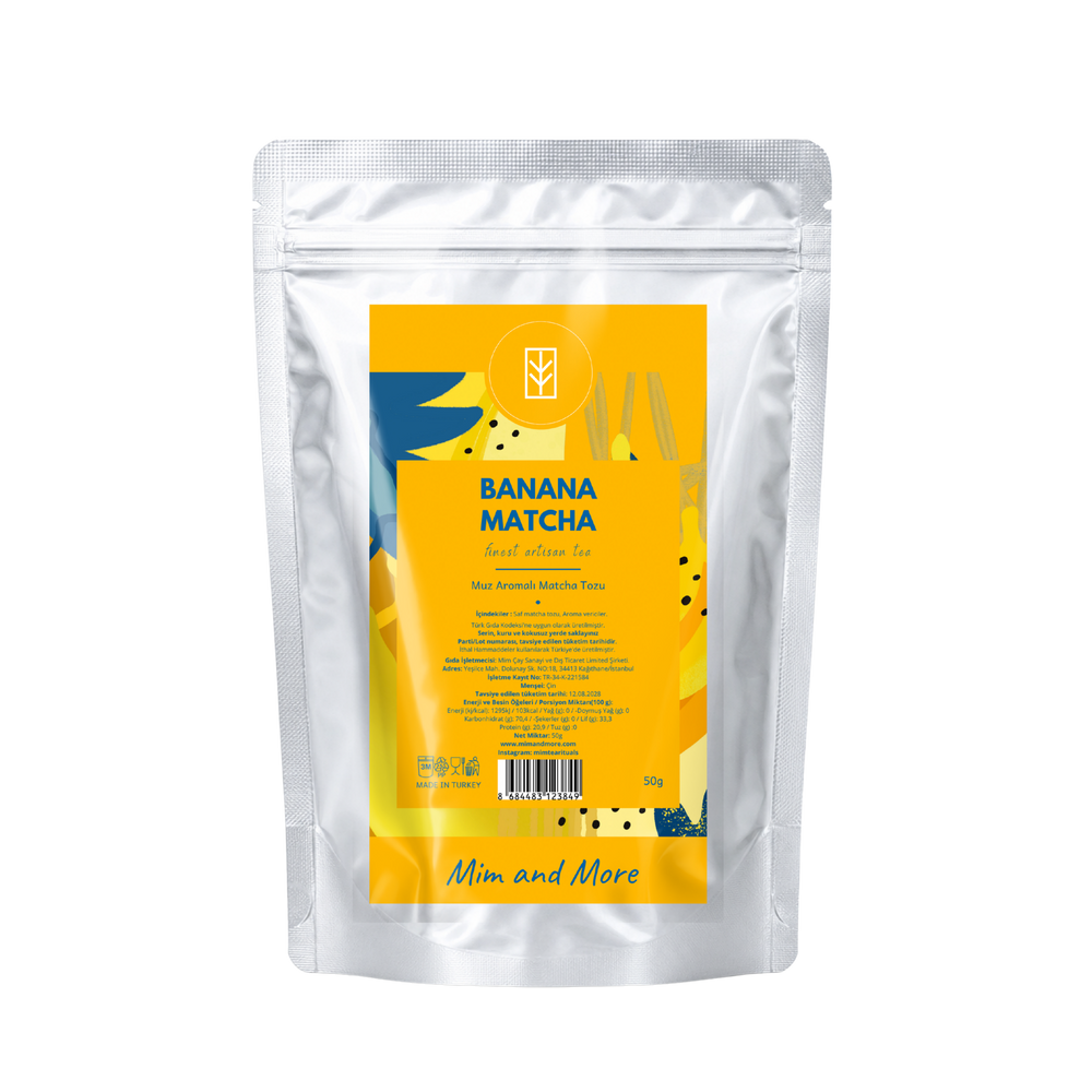 Banana Matcha – Muz Aromalı Ceremonial Grade Matcha Tozu 50 g