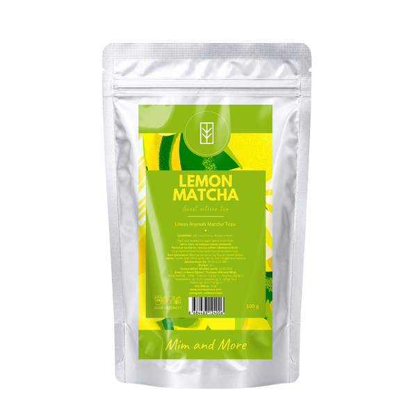 Lemon Matcha – Limon Aromalı Ceremonial Grade Matcha Tozu 100 g