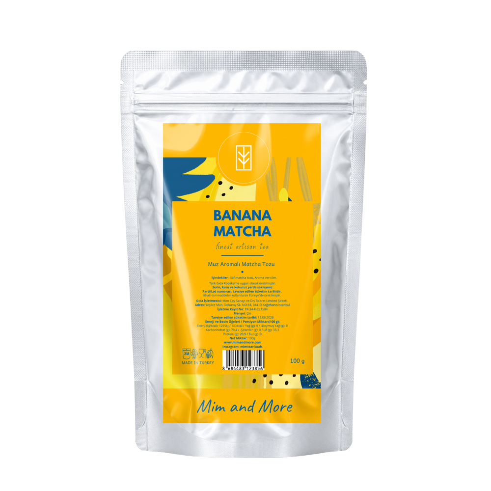Banana Matcha – Muz Aromalı Ceremonial Grade Matcha Tozu 100 g