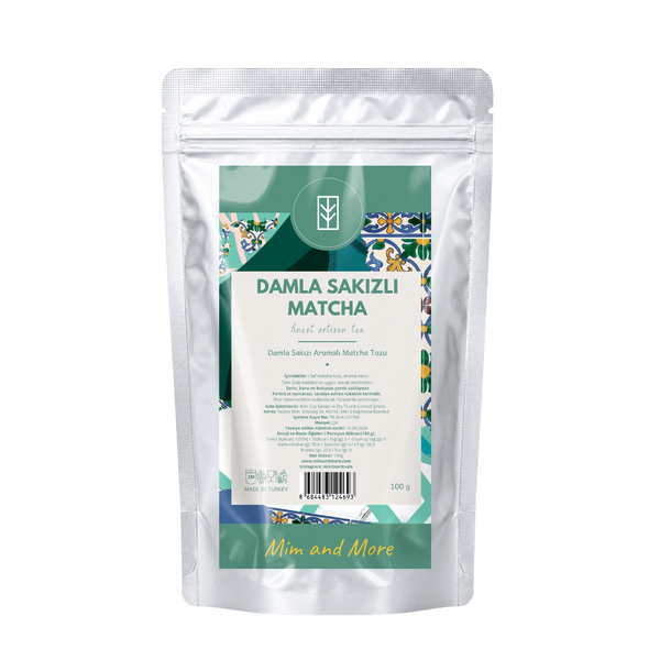 Mastic Gum Matcha – Damla Sakızı Aromalı Ceremonial Grade Matcha Tozu 100 g