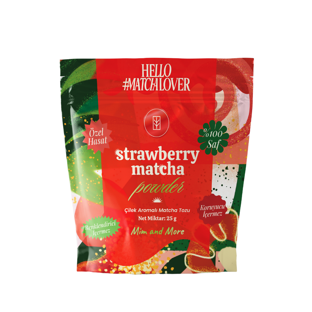 Strawberry Matcha Powder - Çilek Aromalı Matcha Tozu Doypack 25 g