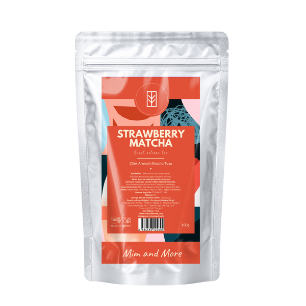 Strawberry Matcha – Çilek Aromalı Ceremonial Grade Matcha Tozu 100 g