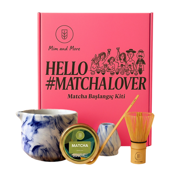 Matcha Starter Pack Mavi – Saf Matcha, Chawan, Chasen, Naoshi & Chashaku Başlangıç Seti