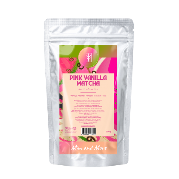 Pink Vanilla Matcha – Vanilya Aromalı Pink Matcha Tozu 100 g