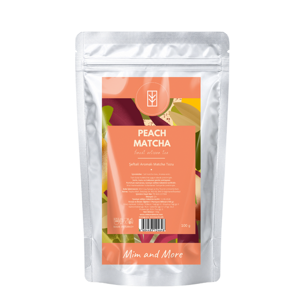 Peach Matcha – Şeftali Aromalı Ceremonial Grade Matcha Tozu 100 g