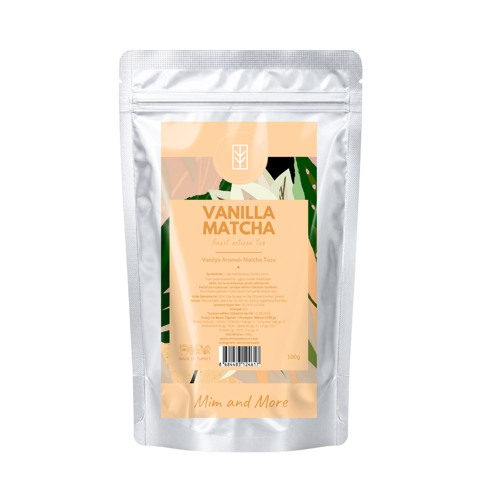 Vanilla Matcha – Vanilya Aromalı Ceremonial Grade Matcha Tozu 100 g
