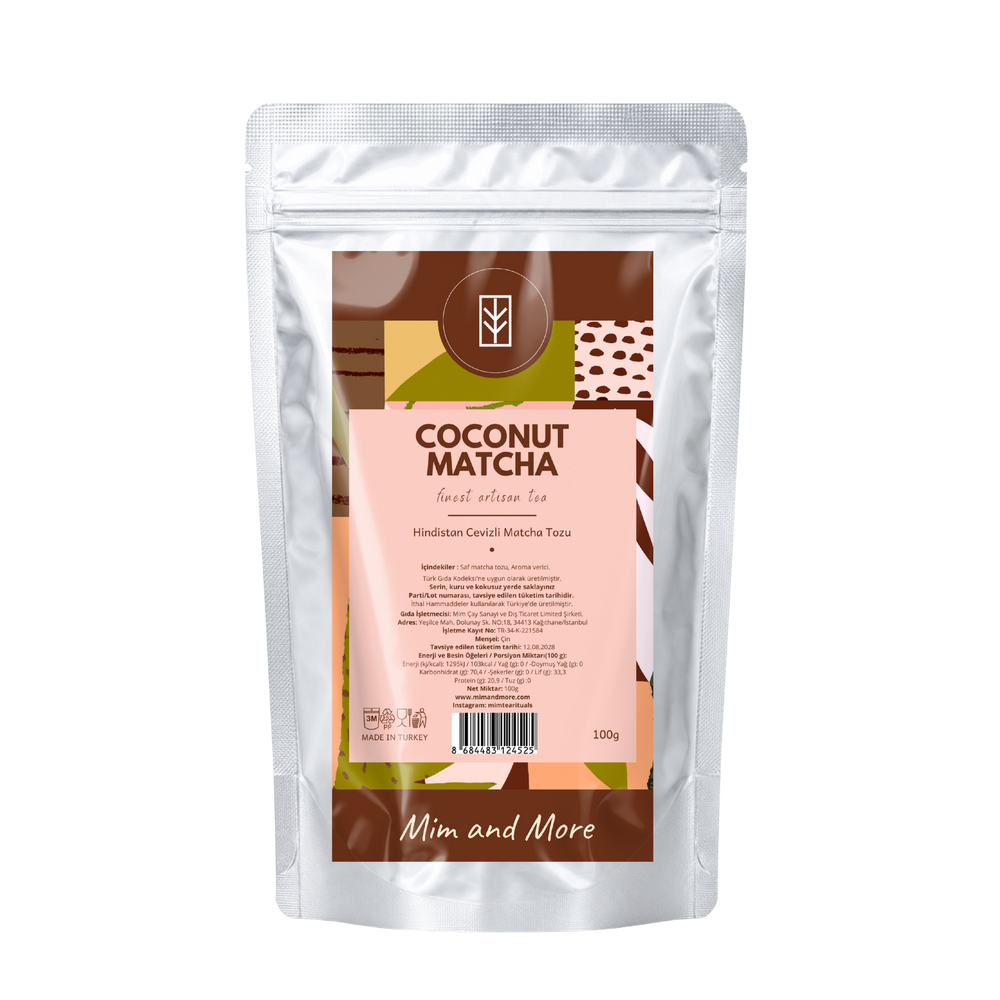 Coconut Matcha – Hindistan Cevizi Aromalı Ceremonial Grade Matcha Tozu 100 g