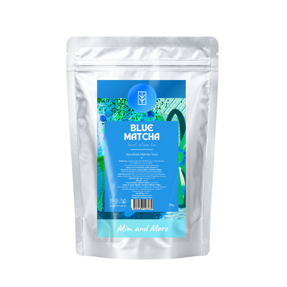 Blue Matcha – Kurabiye Aromalı Mavi Spirulina & Matcha Tozu 50 g