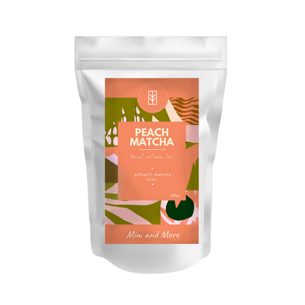 Peach Matcha – Şeftali Aromalı Ceremonial Grade Matcha Tozu 100 g